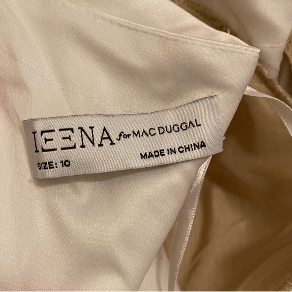 Mac Duggal White Satin One Shoulder Bow Dress Long Sleeve Cocktail Hoco - Picture 5 of 6